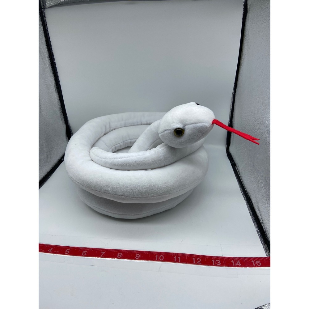 Unbranded Snake White Plush Giant 88 Inch Realistic Stuffed Animal Toy